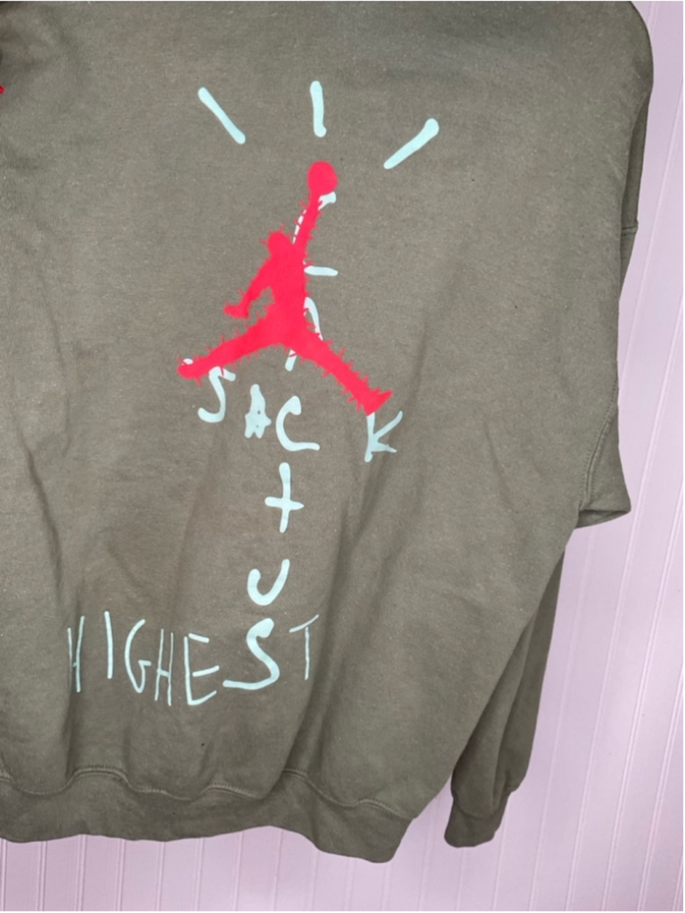 Men's Nike Travis Scott Air Jordan Hoodie Green Size L - Picture 4 of 6